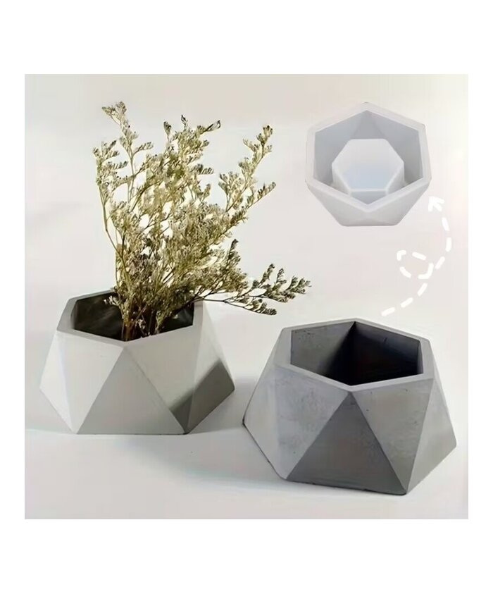 MOLDE MACETA HEXAGONAL BAJA