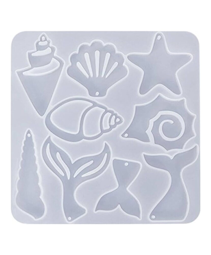 MOLDE FIGURAS MARINAS PLANAS 9 CAVIDADES