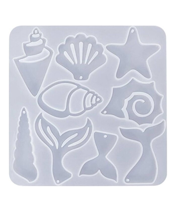 MOLDE FIGURAS MARINAS PLANAS 9 CAVIDADES