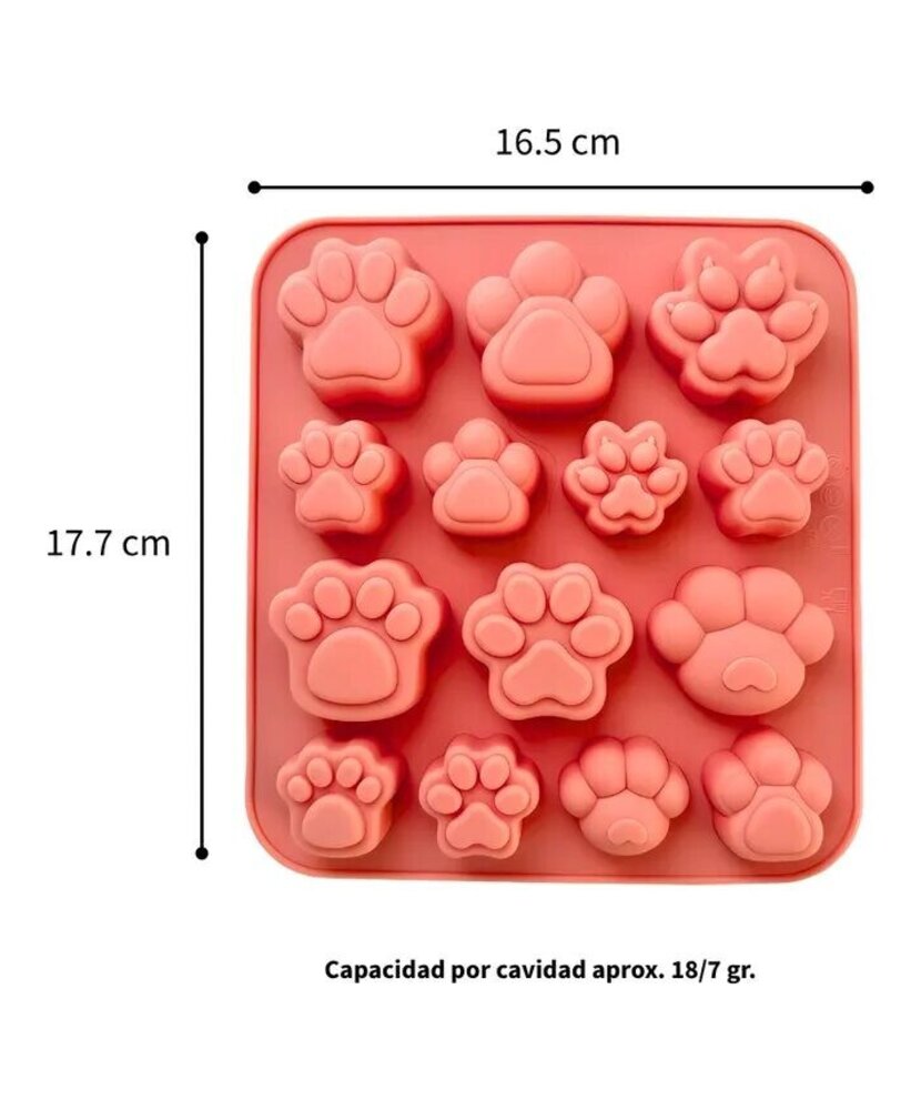 MOLDE DE CORAZONES PLANOS 6 CAVIDADES 6 TAMAÑOS