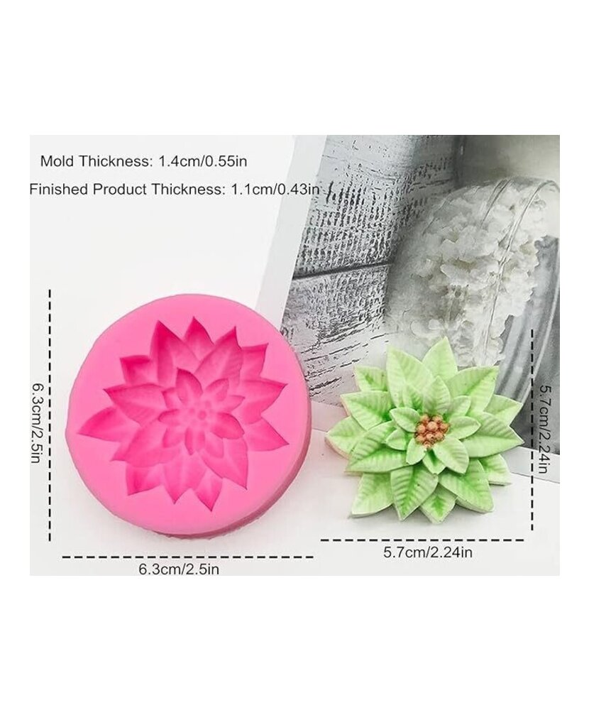 MOLDE FLOR DE ACEBO PLANA