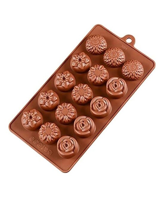 MOLDE FLORES VARIADAS 2D PEQUEÑAS 15 CAVIDADES