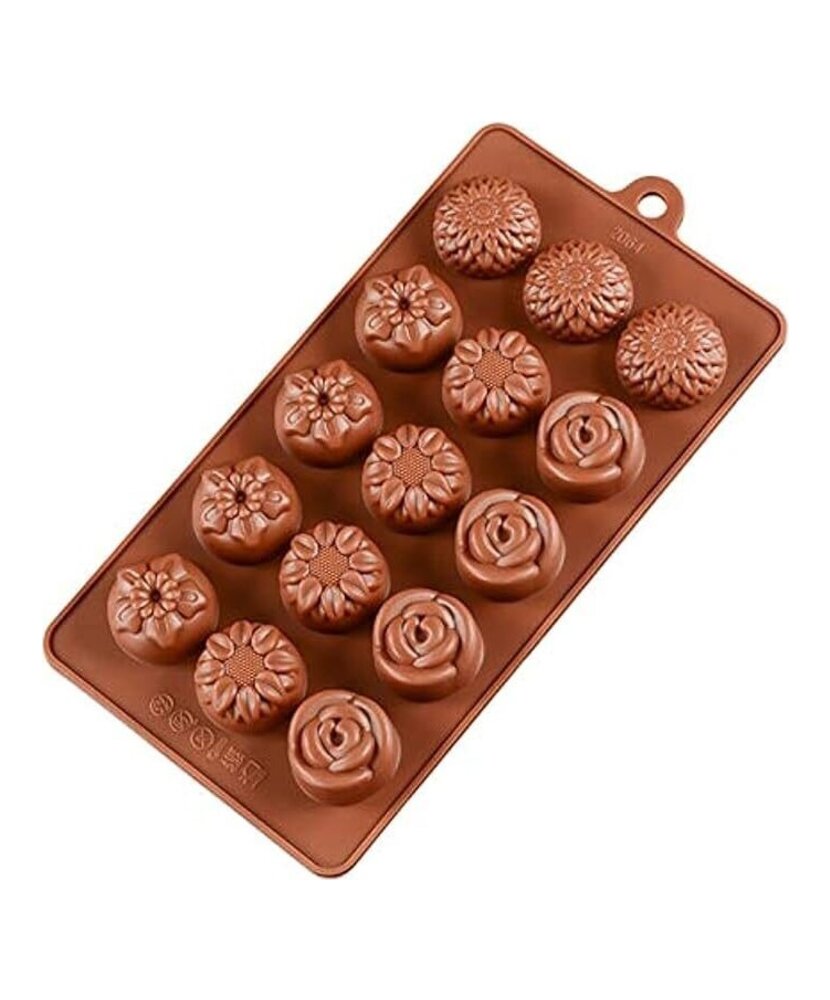 MOLDE FLORES VARIADAS 2D PEQUEÑAS 15 CAVIDADES