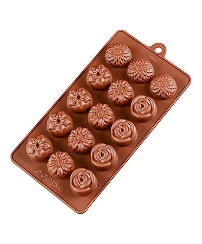 MOLDE FLORES VARIADAS 2D PEQUEÑAS 15 CAVIDADES