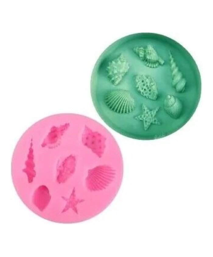 MOLDE MINI FIGURAS MARINAS 7 CAVIDADES CONCHAS