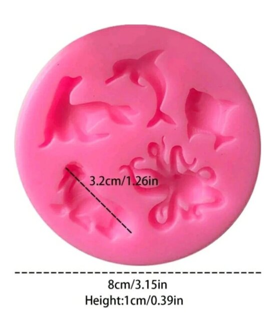 MOLDE MINI FIGURAS MARINAS 5 CAVIDADES PULPO