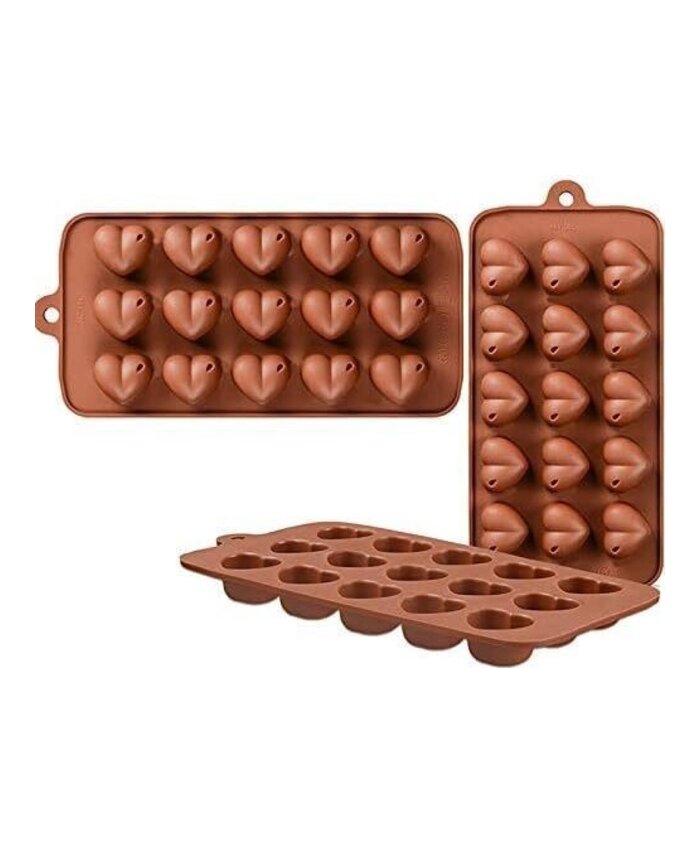 MOLDE CORAZONES LISOS 15 CAVIDADES PEQUEÑOS