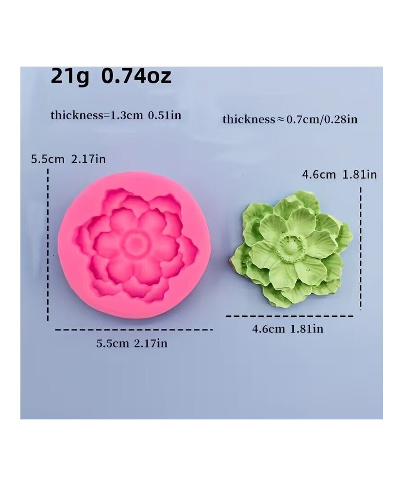 MOLDE MINI FLOR 3 FORMAS PLANA
