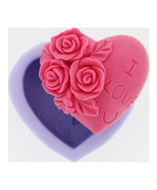 MOLDE CORAZON ROSAS FRASE MEDIANO