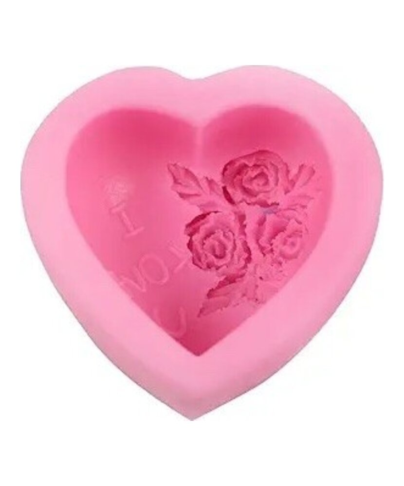 MOLDE CORAZON ROSAS FRASE MEDIANO