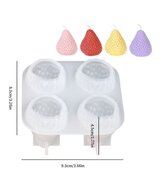 MOLDE DE FRESAS PEQUEÑAS 3D 4 CAVIDADES