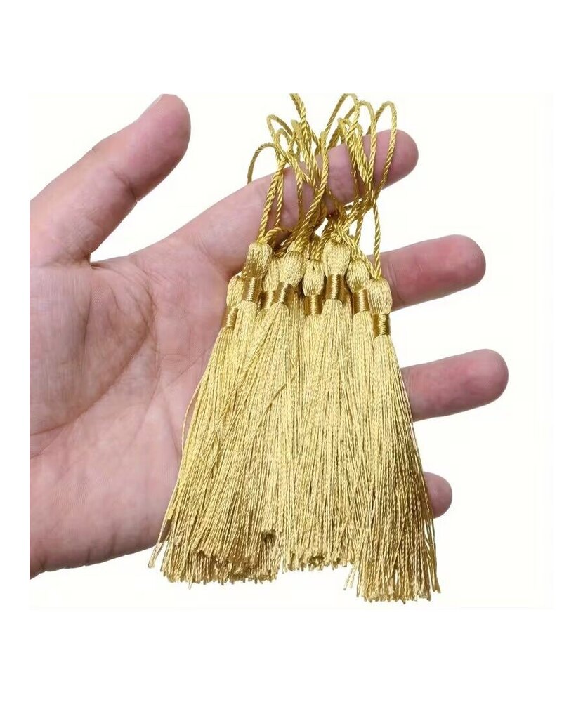 BORLAS COLGANTES DORADAS X 10 UNIDADES