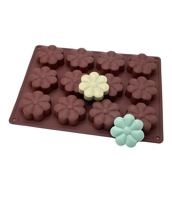 MOLDE FLORES PLANAS 12 CAVIDADES 7 PETALOS