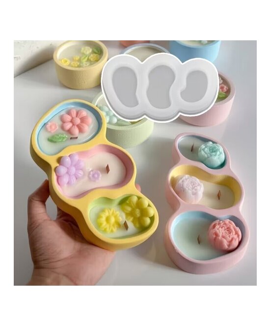 MOLDE MACETAS 3 CAVIDADES DISEÑO 3 TAMAÑOS