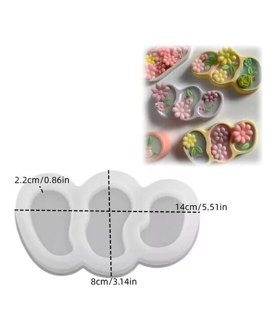 MOLDE MACETAS 3 CAVIDADES DISEÑO 3 TAMAÑOS