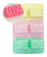 MOLDE DISEÑO PALABRA LOVE 6 CAVIDADES GRUESO