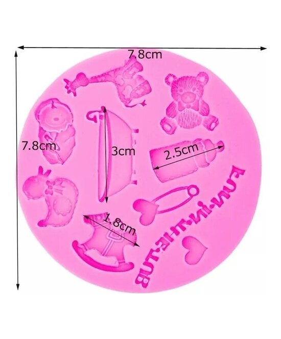 MOLDE PIEZAS DE BEBE PLANAS 10 CAVIDADES