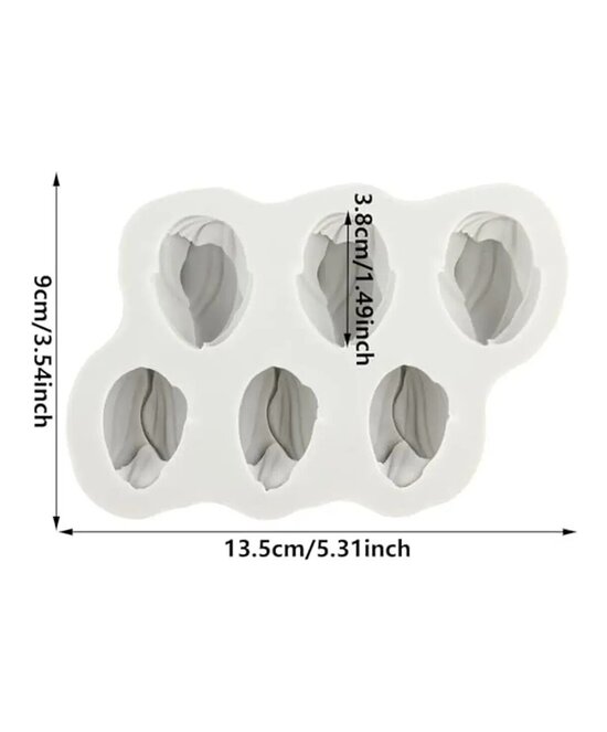 MOLDE TULIPANES PLANOS 6 CAVIDADES