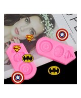 MOLDE LOGOS SUPER HEROES PEQUEÑOS PLANOS 3 CAVIDADES