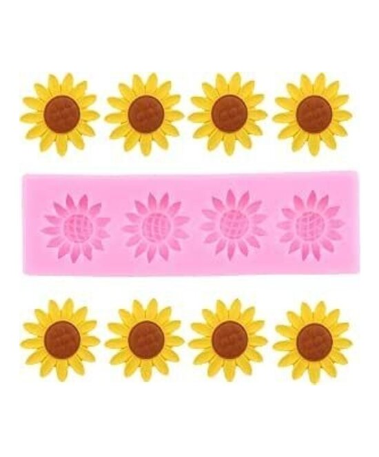 MOLDE MINI GIRASOLES 4 CAVIDADES PLANO