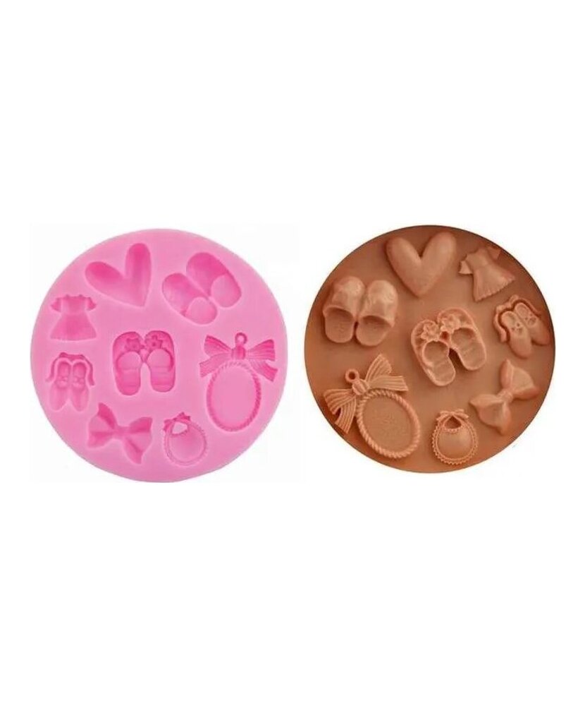 MOLDE PIEZAS DE BEBE MINI O CAVIDADES, LAZOS, ZAPATOS