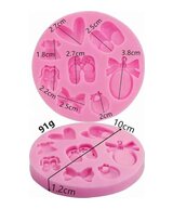 MOLDE PIEZAS DE BEBE MINI O CAVIDADES, LAZOS, ZAPATOS