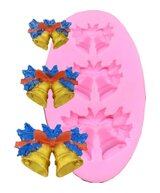 MOLDE CAMPANAS MINI 3 CAVIDADES PLANAS PEQUEÑAS
