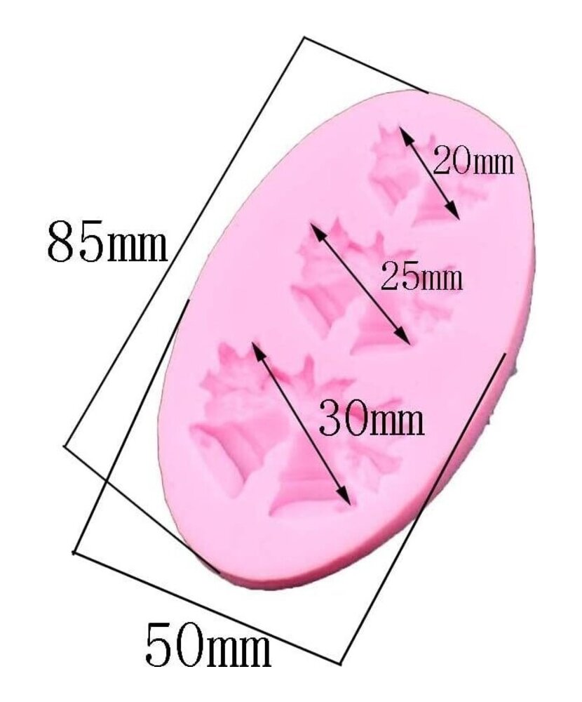 MOLDE CAMPANAS MINI 3 CAVIDADES PLANAS PEQUEÑAS