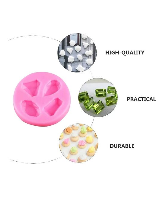 MOLDE PIEZAS JOYERIA, PIEDRAS PRECIOSAS, 4 CAVIDADES PLANO PEQUEÑOS