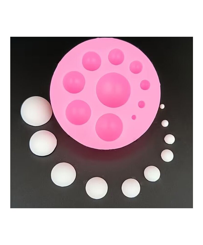MOLDE MINI BOLAS PLANOS 10 CAVIDADES