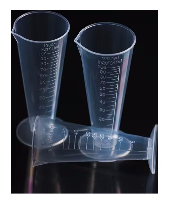 VASOS MEDIDORES 100 ML PLASTICO EMBUDO