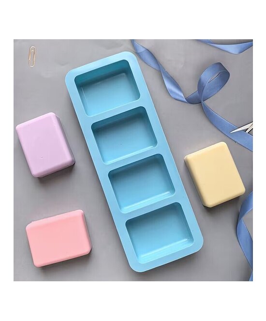 MOLDE RECTANGULAR 4 CAVIDADES JABONES