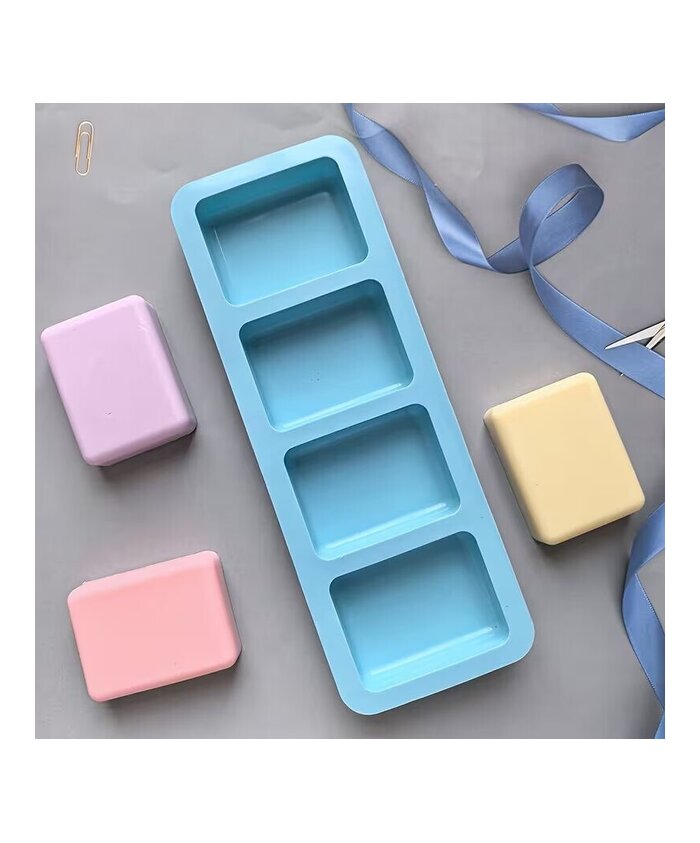 MOLDE RECTANGULAR 4 CAVIDADES JABONES