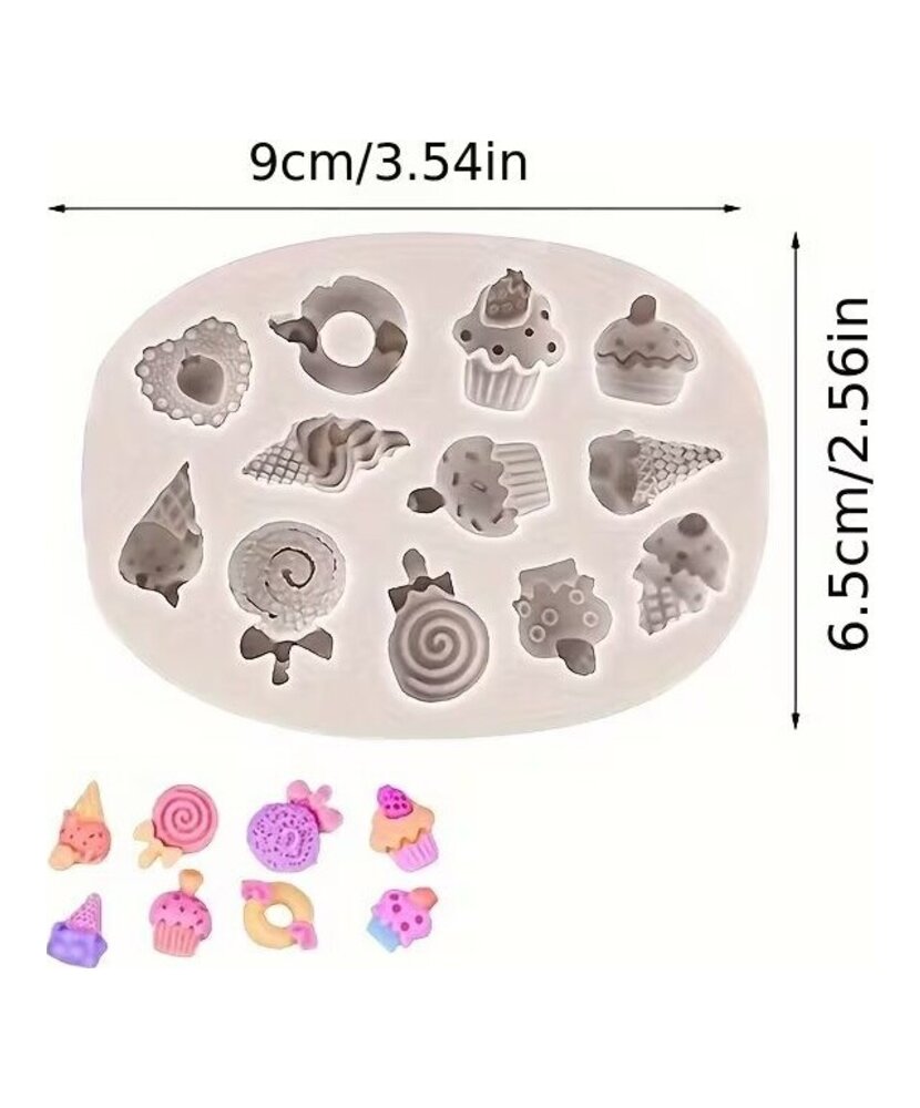 MOLDE MINI HELADOS 12 CAVIDADES