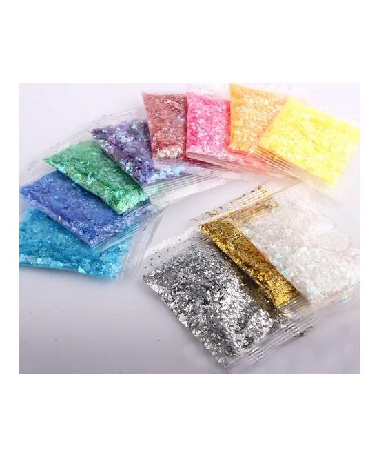 COPOS DE LENTEJUELAS BRILLANTES AZUL VERDE