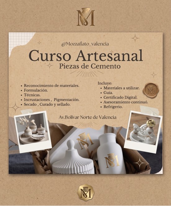 CURSO ARTESANAL PIEZAS DE CEMENTO