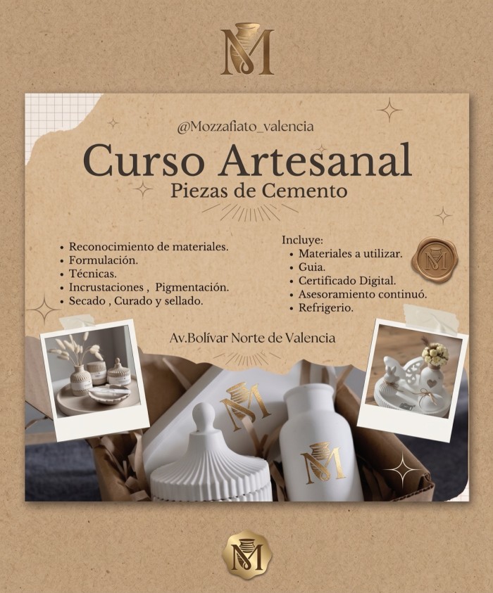 CURSO ARTESANAL PIEZAS DE CEMENTO