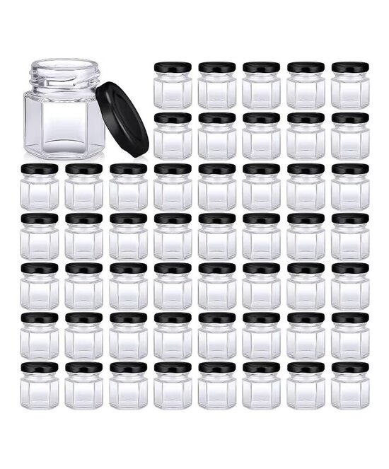 ENVASES DE VIDRIO CON TAPA NEGRA 45 ML