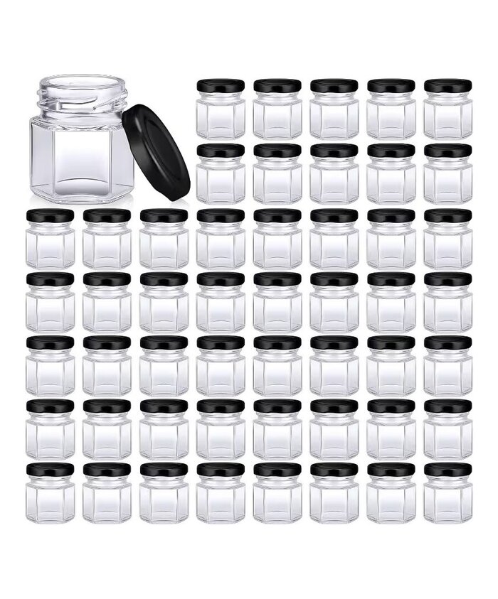 ENVASES DE VIDRIO CON TAPA NEGRA 45 ML