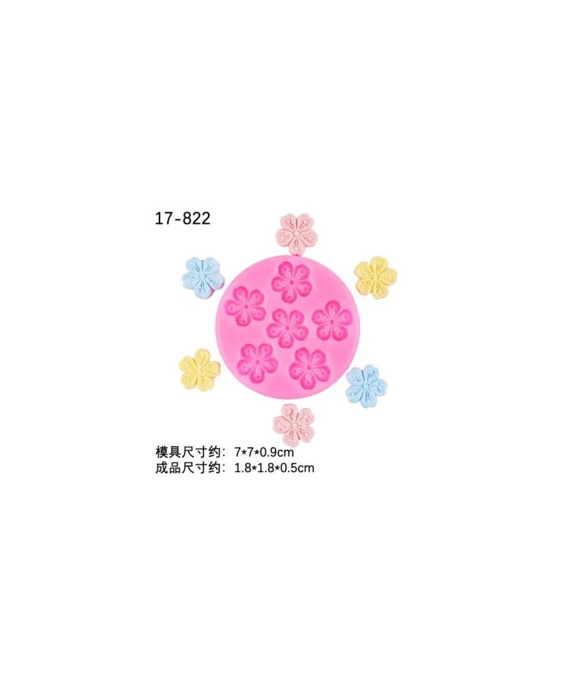 MOLDE MINI FLORES PLANAS DISEÑO 6 CAVIDADES