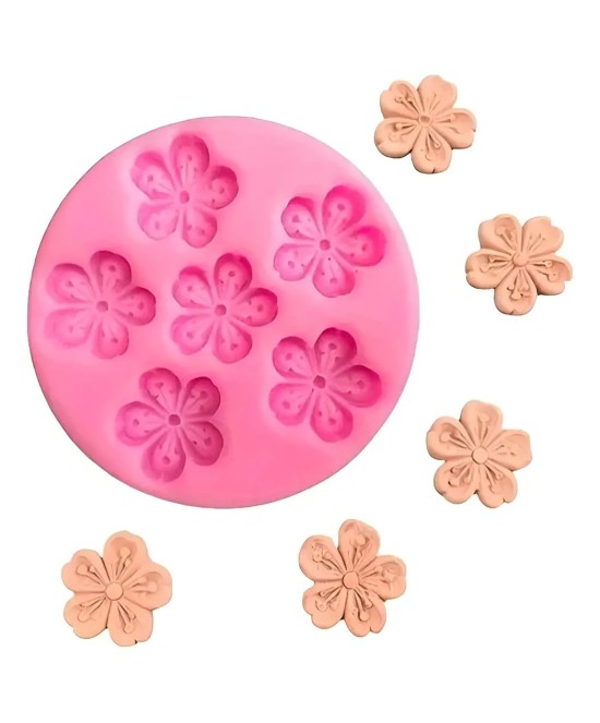 MOLDE MINI FLORES PLANAS DISEÑO 6 CAVIDADES
