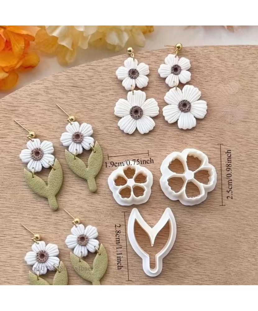 HERRAMIENTA DE ESTAMPADO CON RELIEVE Y TEXTURA FLORES Y HOJAS  PEQUEÑO