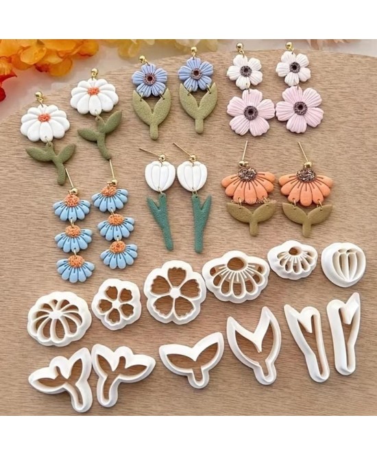 HERRAMIENTA DE ESTAMPADO CON RELIEVE Y TEXTURA FLORES Y HOJAS  PEQUEÑO