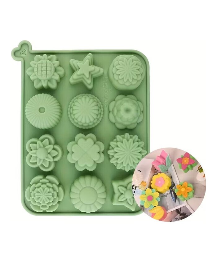 MOLDE DE FLORES 12 CAVIDADES