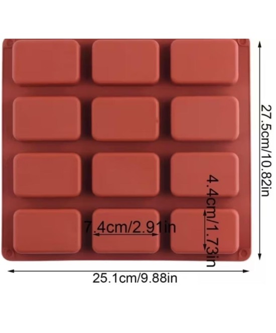 MOLDE MINI RECTANGULOS 12 CAVIDADES JABONES