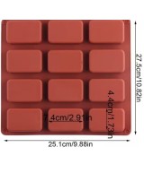 MOLDE MINI RECTANGULOS 12 CAVIDADES JABONES