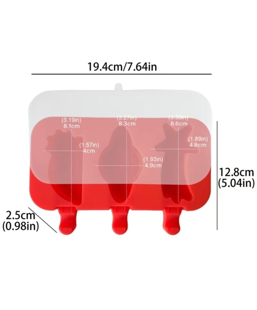 MOLDE PALETAS 3 CAVIDADES ESTRELLA, PLANETA