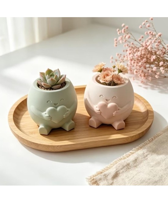 MOLDE MACETA CORAZON RELIEVE