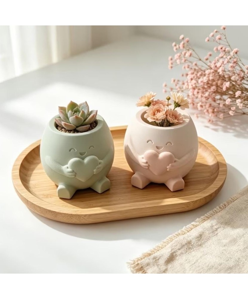 MOLDE MACETA CORAZON RELIEVE