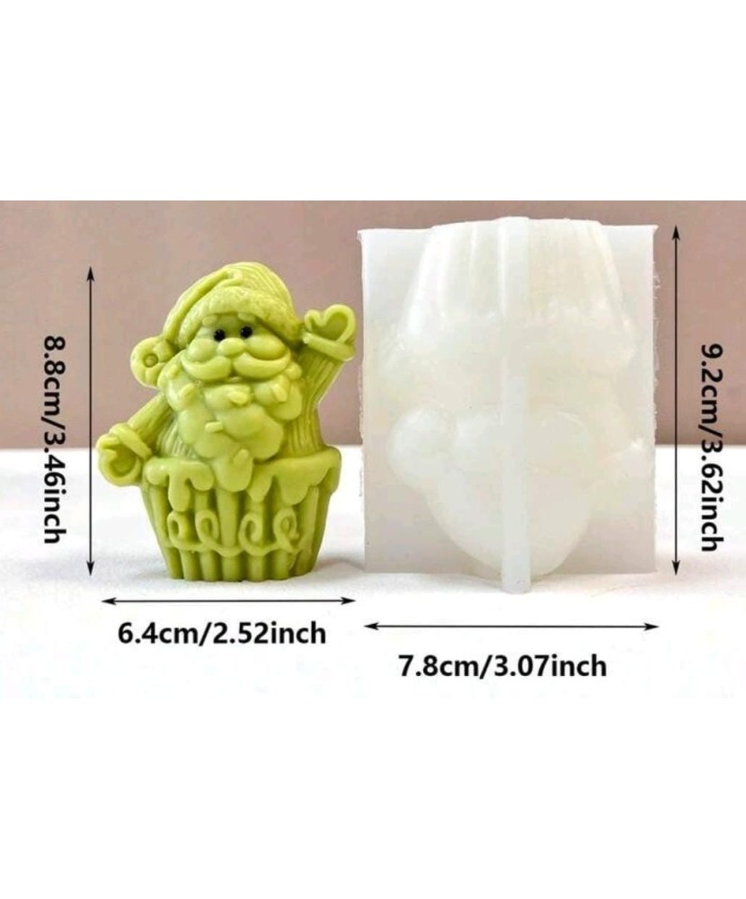 MOLDE CUPCAKE CON SANTA NAVIDAD